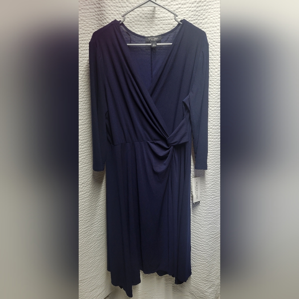 Perceptions Elegant Navy Long Sleeve Dress